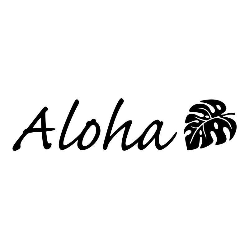 nc-smile ハワイアンステッカー Aloha モンステラ ブラック